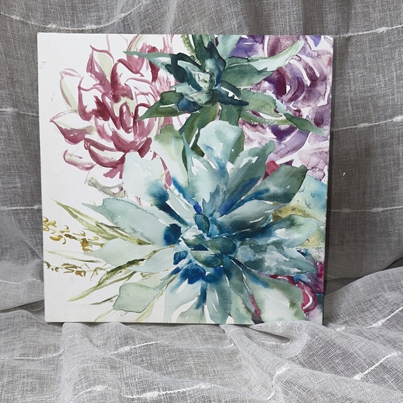 Tre Sorelle Studios "Watercolor Succulent Garden" Art Print 11" Stretched Canvas - Picture 6 of 9